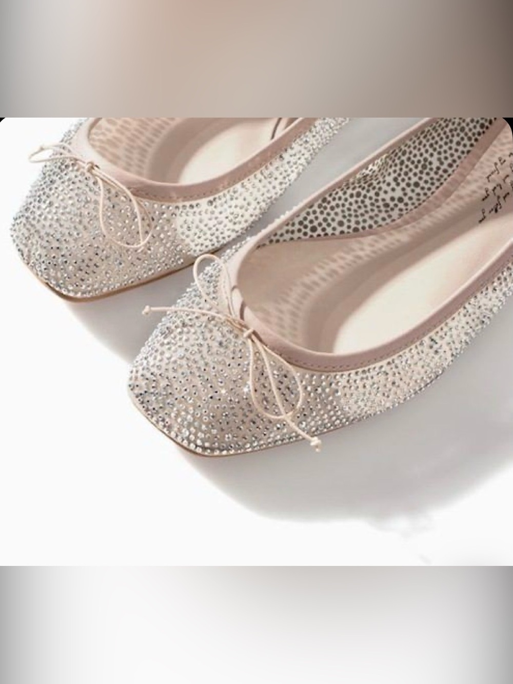 Zara Women’s Rhinestone Mesh Ballet Flats